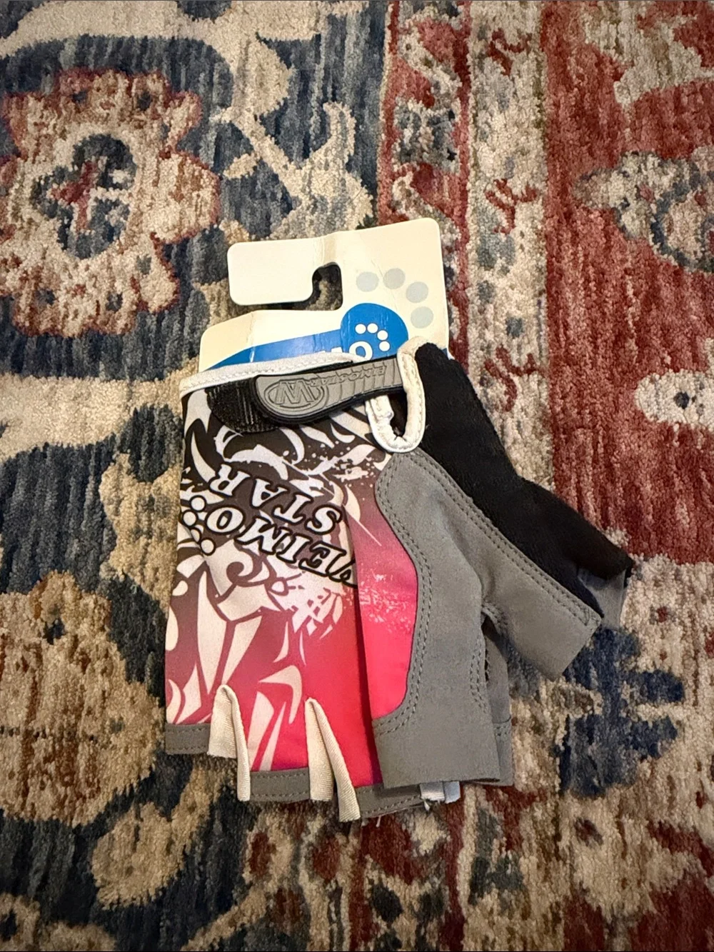 Pink and Gray One-Piece Cycling Gloves by Wmstar